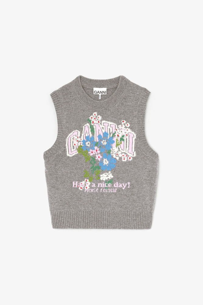 Knit Vest with Flowers, Paloma