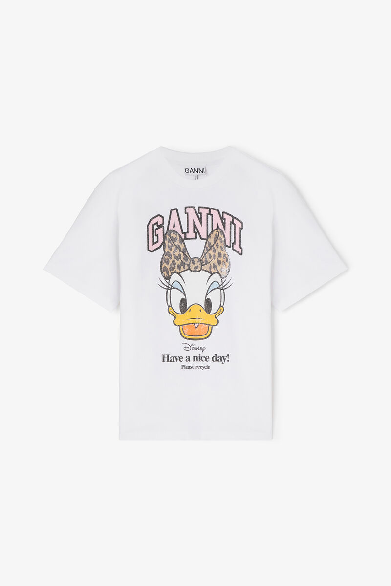 T-shirt blanc à imprimé Daisy Duck, Organic Cotton, in colour Bright White - 1 - GANNI