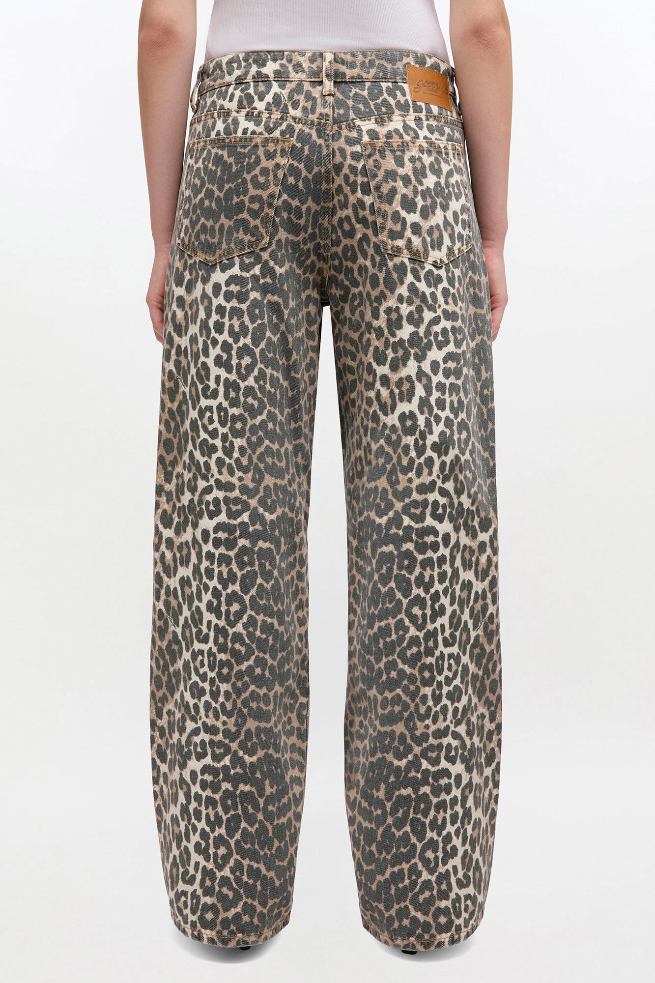 Izey Jeans in Leopard, Organic Cotton, in colour Leopard - 3 - GANNI