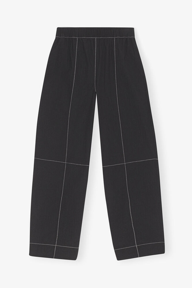 Trousers in Black Elasticated Curve, Black