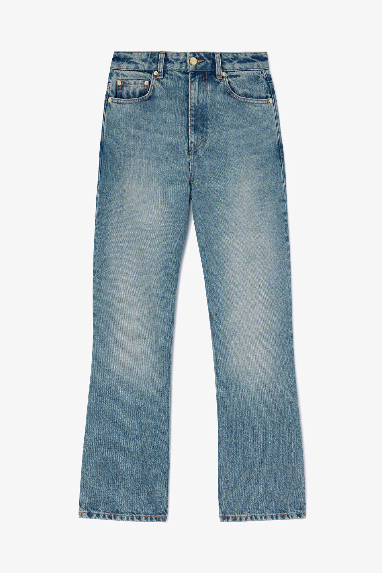 Getönte, starre Betzy-Jeans, Organic Cotton, in colour Mid Blue Vintage - 1 - GANNI