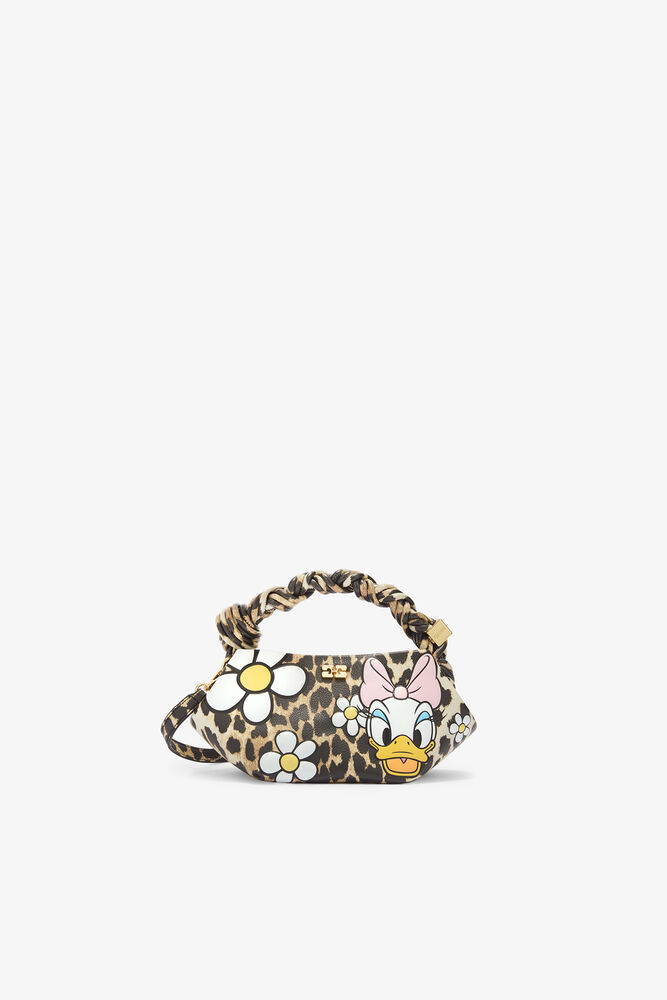 Daisy Duck Mini Bou Bag in Grained Leopard, Almond Milk
