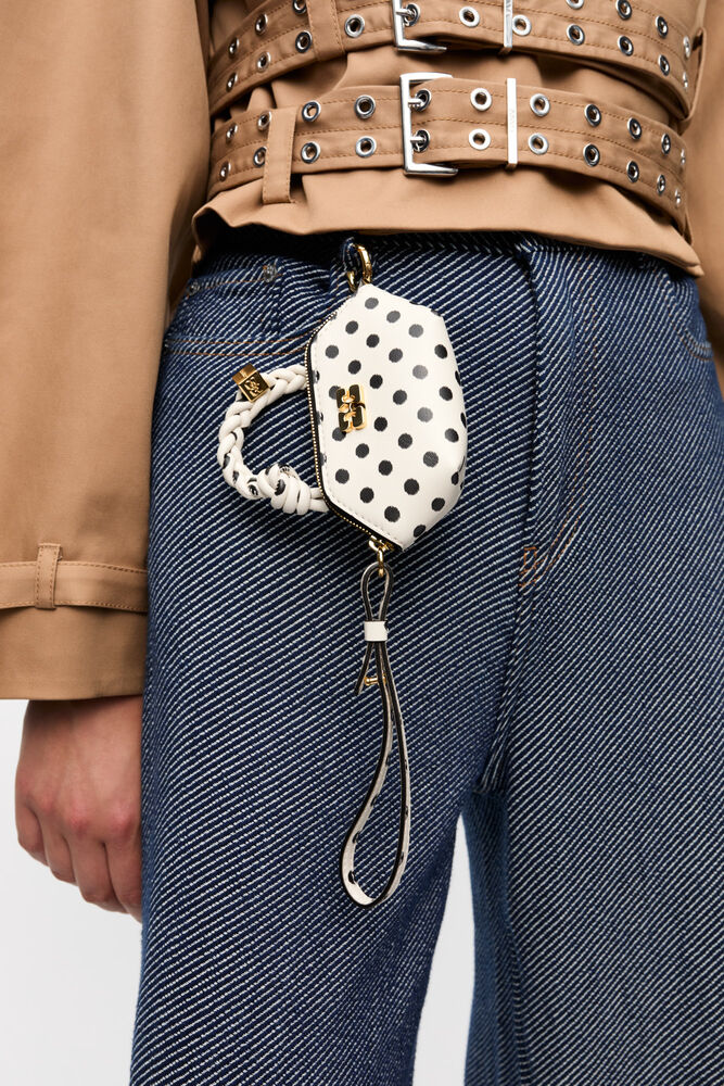 Polka-Dot Nano Bou Bag, Egret