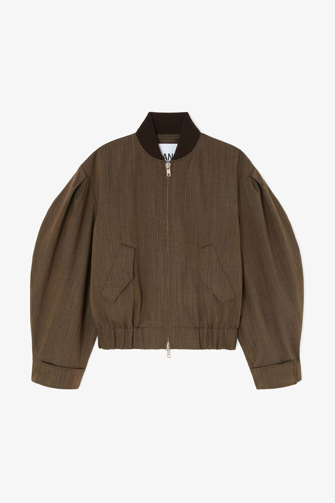 Bomber in Brown Wool Melange, Canteen