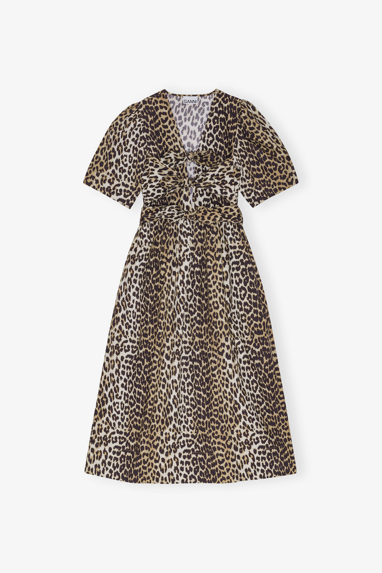 Dress in Leopard Cotton, Organic Cotton, in colour Leopard - 1 - GANNI