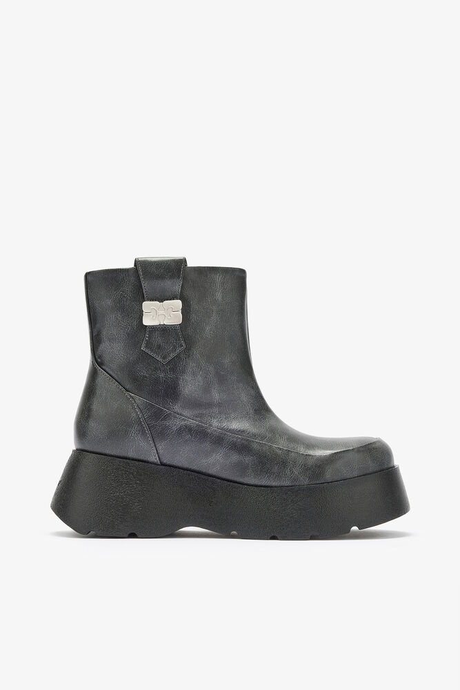 Kat Low Boots in Dark Grey, Ebony