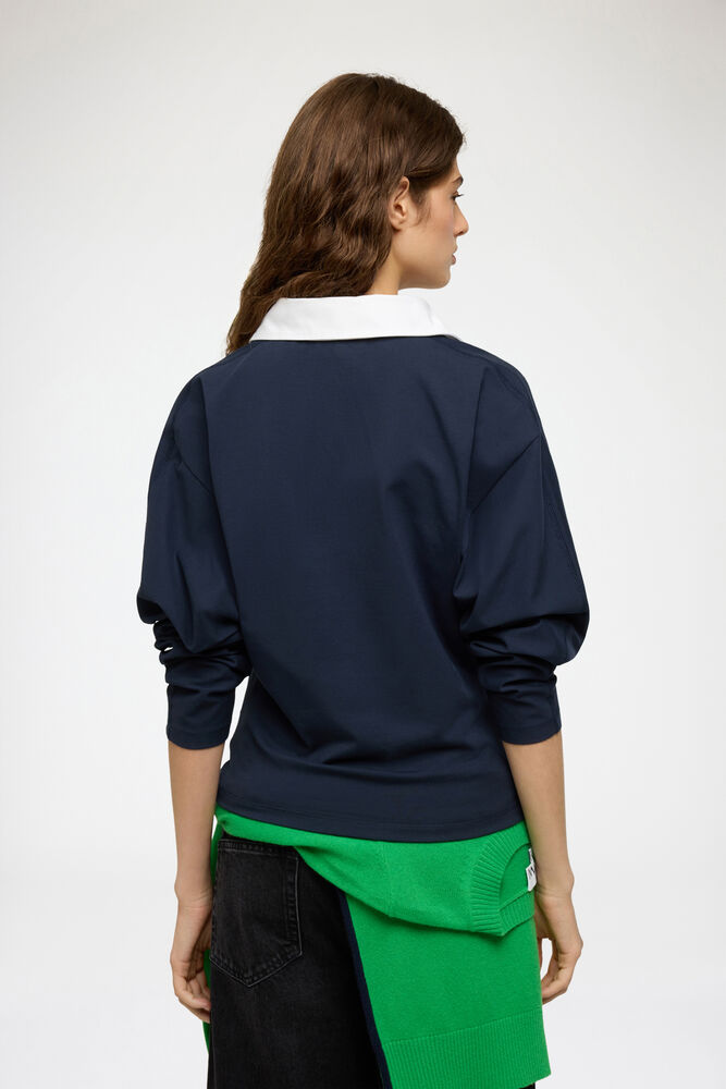 Polo Shirt in Navy Jersey, Sky Captain