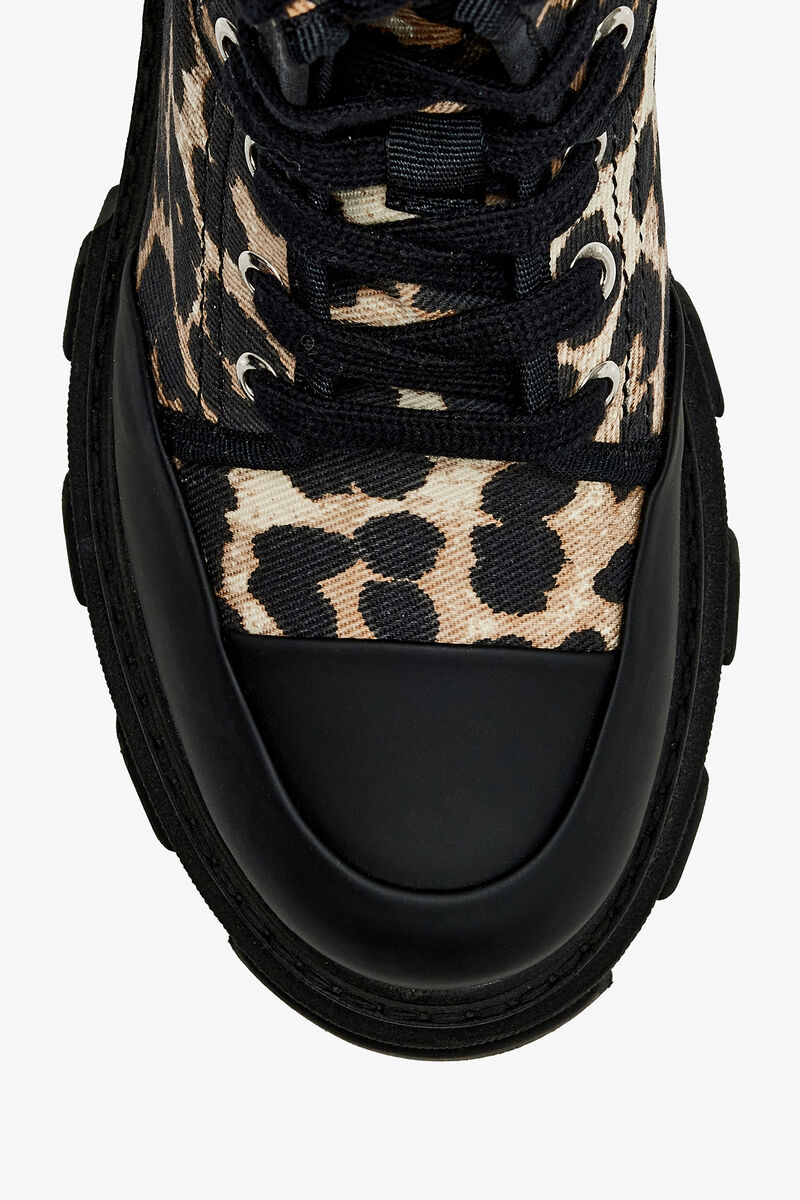 Trail Boots in Leopard Denim, Organic Cotton, in colour Almond Milk - 3 - GANNI