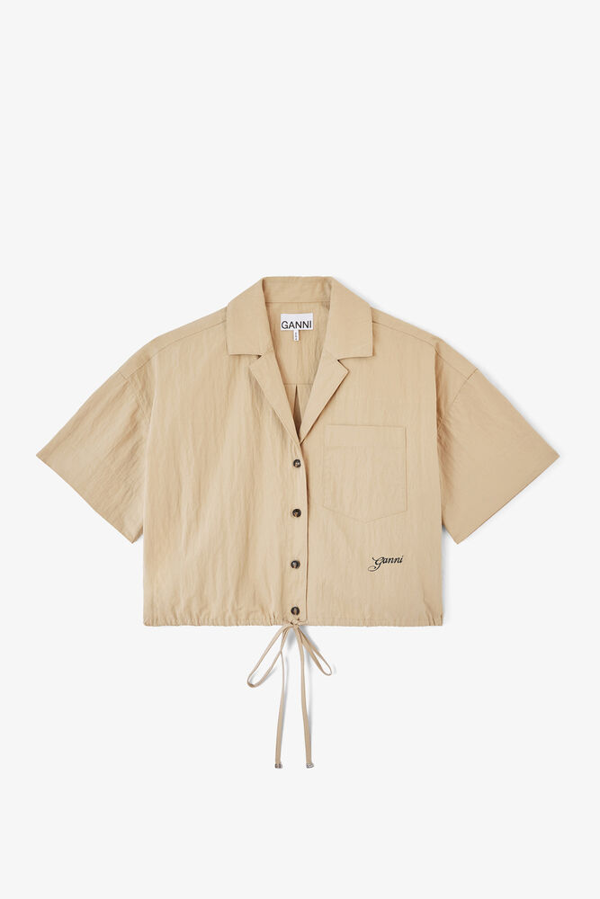 Chemise en coton beige, Warm Sand