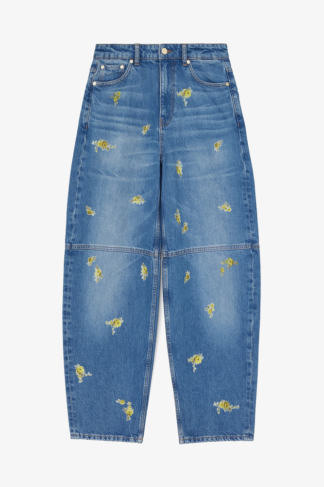 Stary Jeans in Printed Denim, Light Blue Vintage