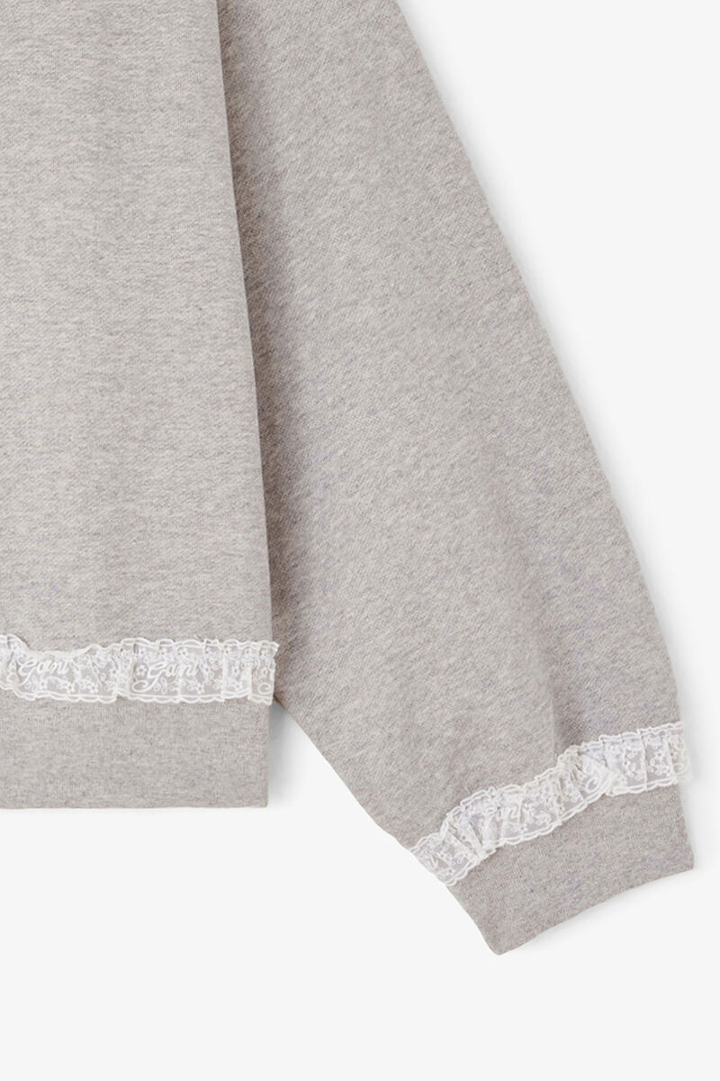 Sweatshirt in Grey Isoli, Organic Cotton, in colour Paloma - 3 - GANNI