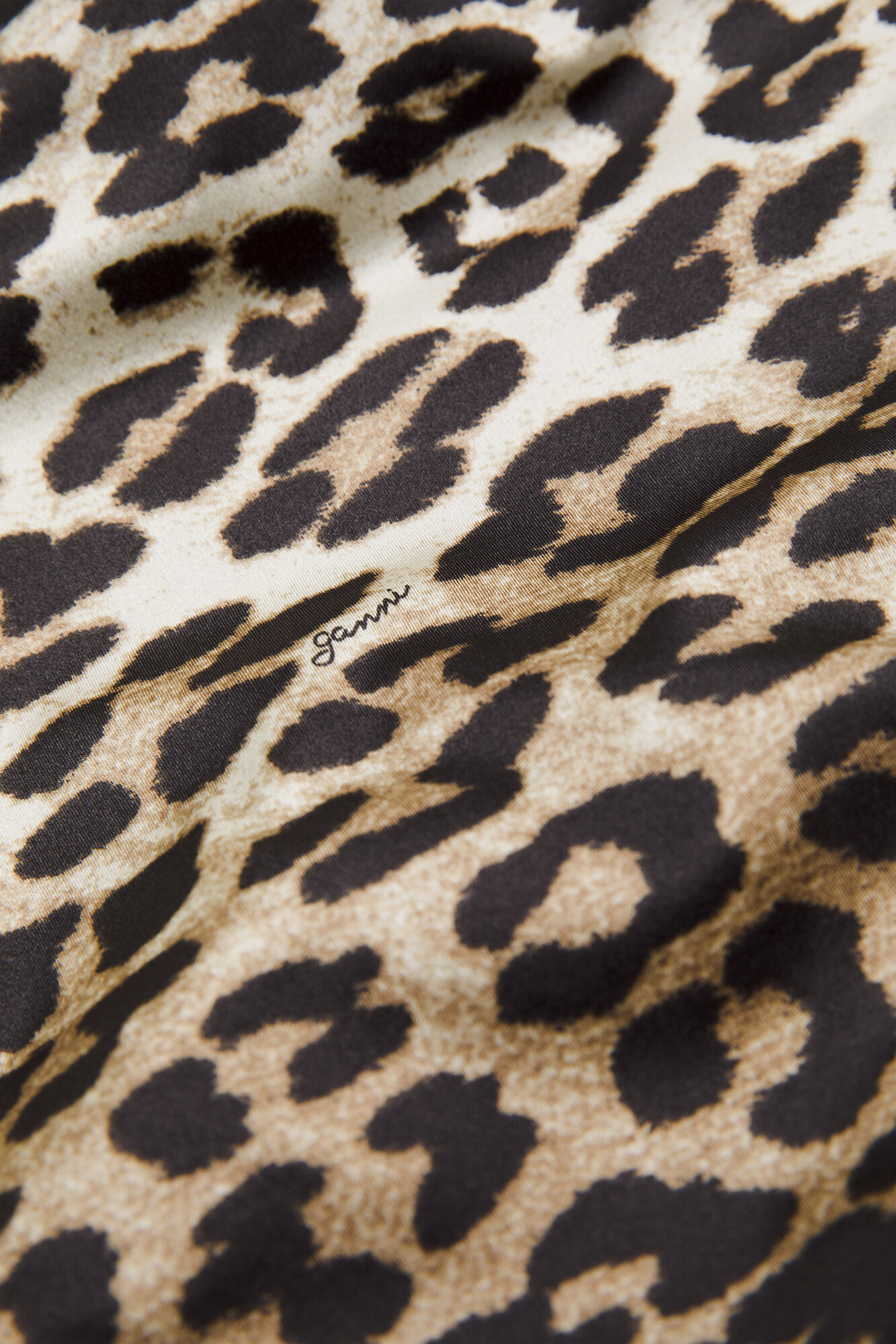 Ruffle-Trim Cropped Tank in Leopard, Recycled Polyamide, in colour Multicolour - 5 - GANNI