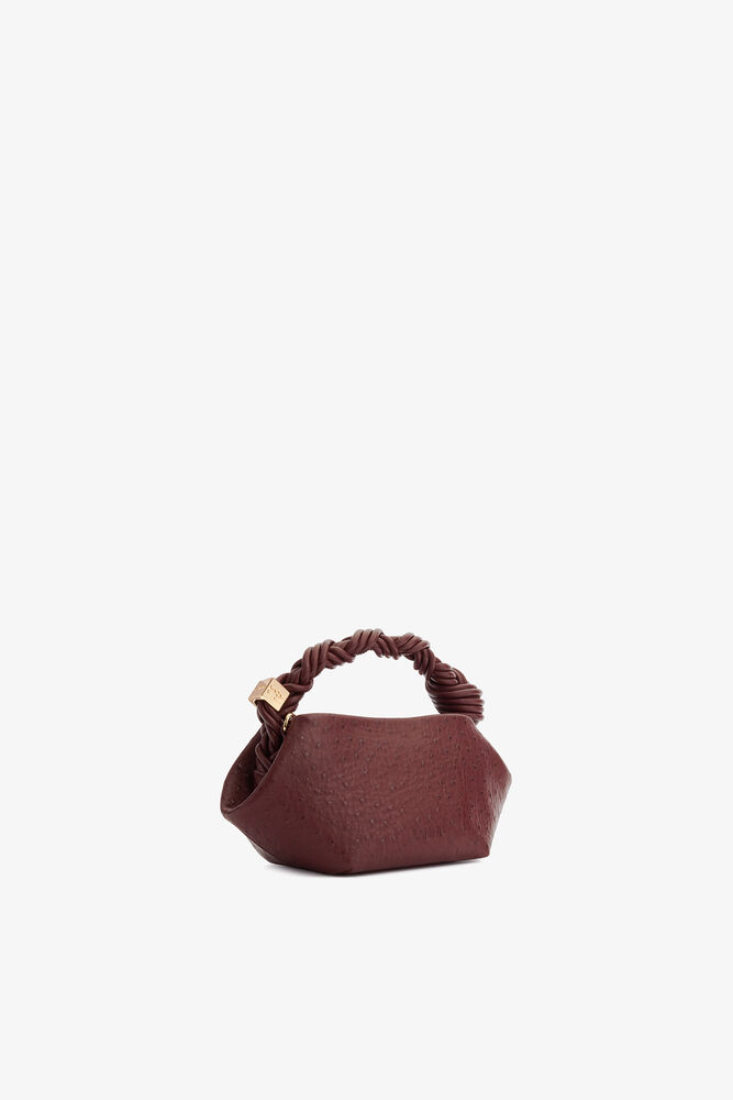 Mini Bou Bag in Red Ostrich, Brick Red