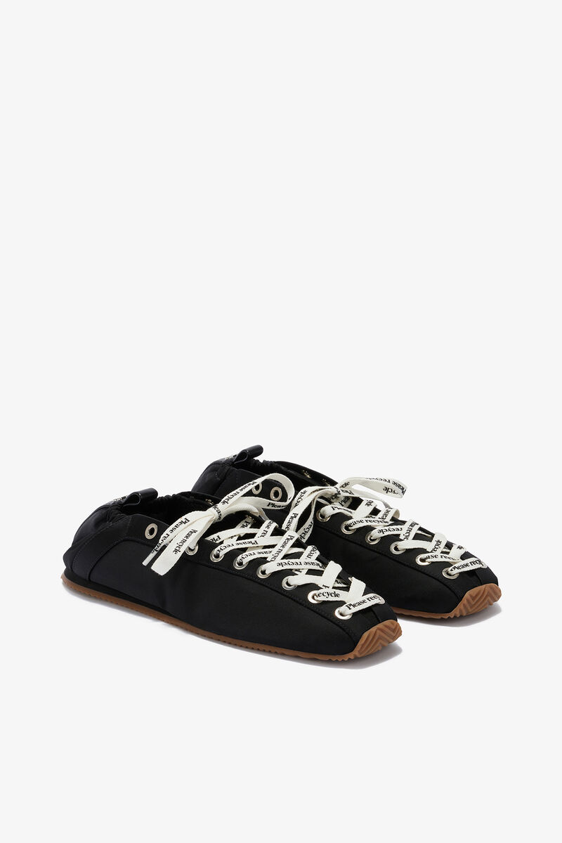 Sporty ballerina noire, Recycled Polyamide, in colour Black - 2 - GANNI