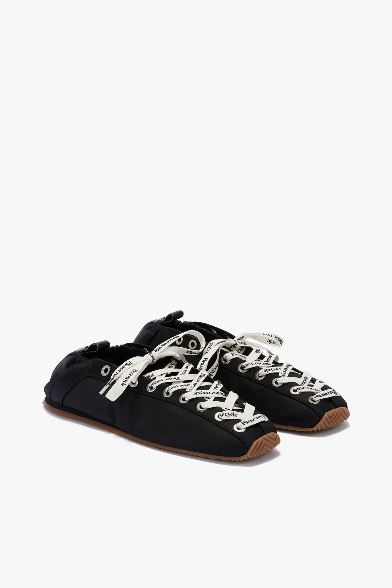 Sporty ballerina noire, Recycled Polyamide, in colour Black - 2 - GANNI