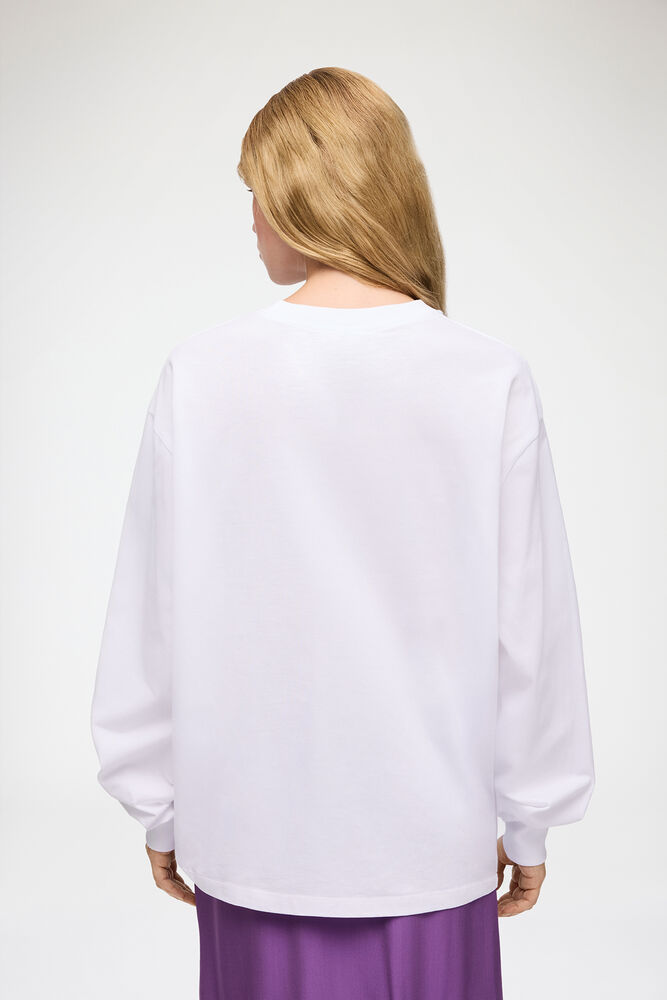 Long-sleeve T-shirt with Mushroom Teddy, Bright White