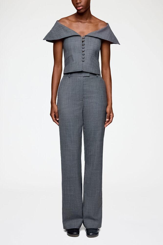 Vest in Grey Wool Melange, Phantom