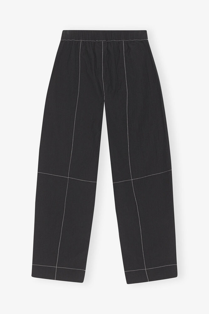 Trousers in Black Elasticated Curve, Black