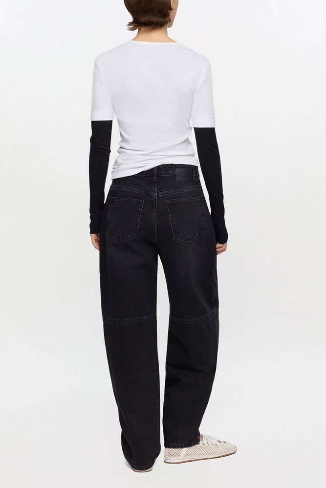 Stary Jeans in Black Rigid Denim, Black Washed