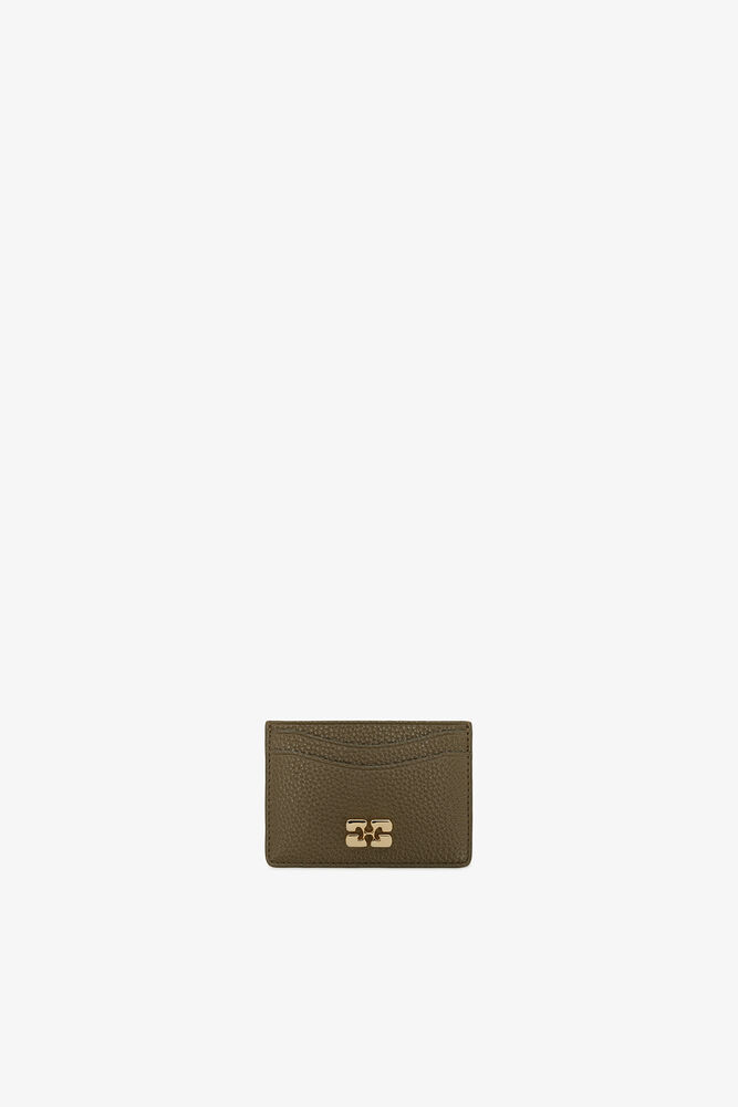 Bou Card Holder in Grained Green, Military Olive