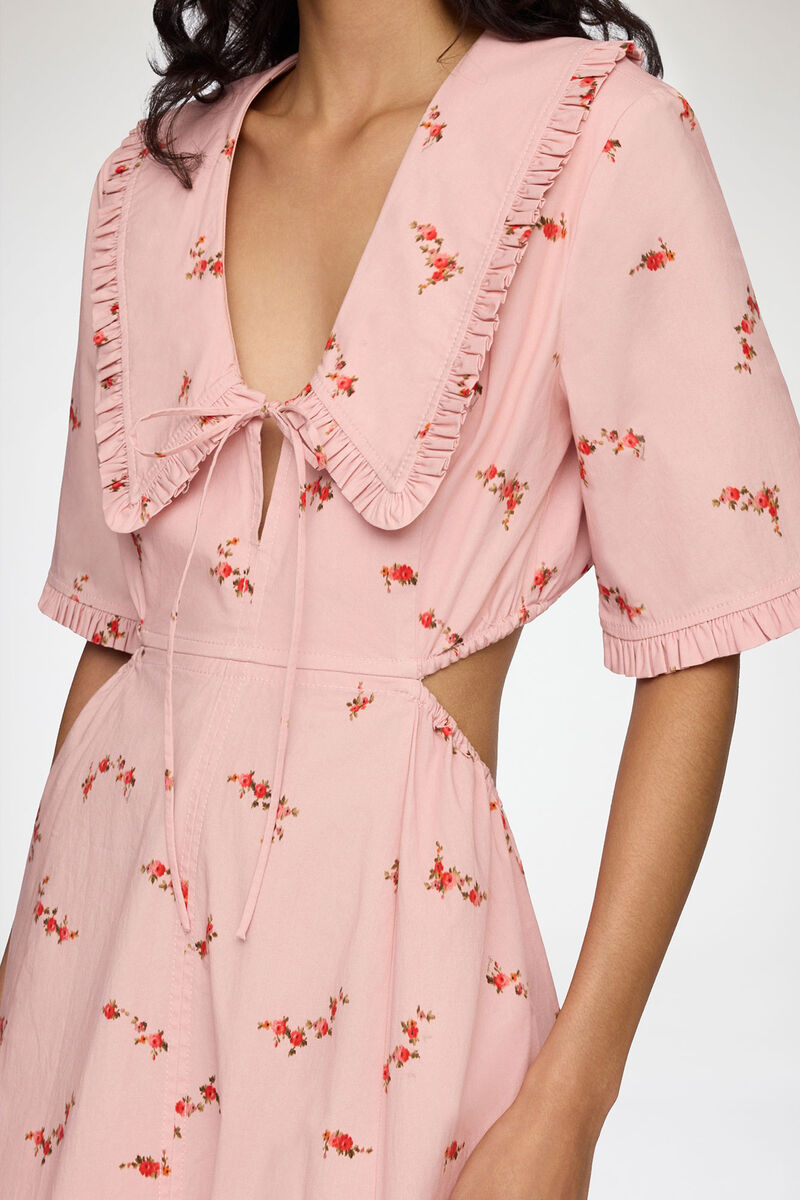 Dress in Pink Cotton, Organic Cotton, in colour Silver Pink - 3 - GANNI
