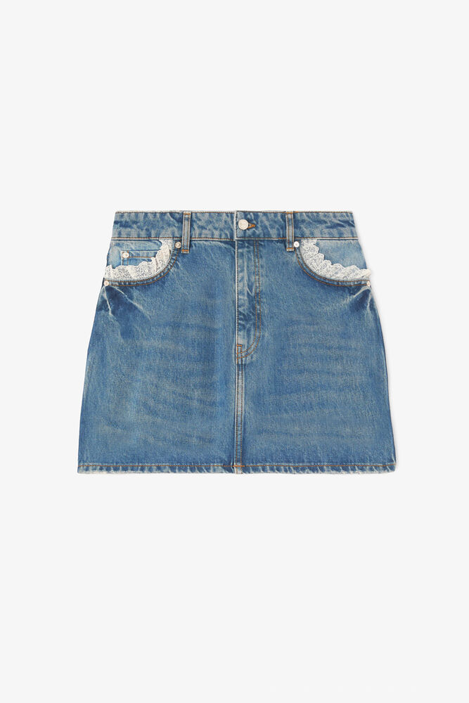 Skirt in Rigid Denim, Dark Blue Vintage