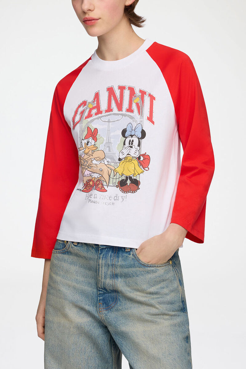 T-shirt with Minnie Mouse & Daisy Duck, Organic Cotton, in colour Bright White - 1 - GANNI