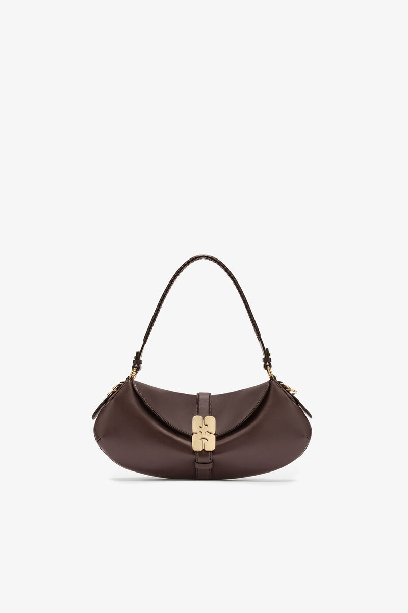 B-Kat Tasche in Braun, Recycled Leather, in colour Chicory Coffee - 1 - GANNI
