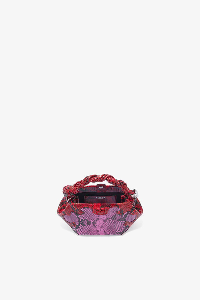 Mini Bou Bag in Pink Snake, Raspberry Rose