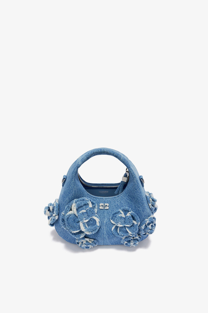 Mini sac Hobo en denim, Light Blue Vintage