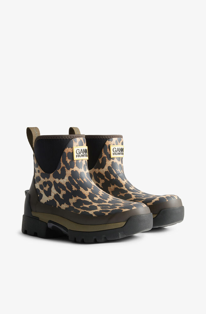 Balmoral Ankle Boots in Leopard, Almond Milk