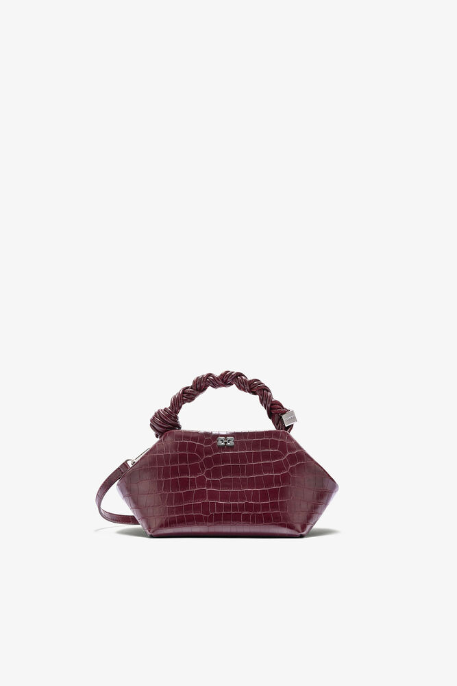 Small Bou Bag in Burgundy Croco, Burgundy