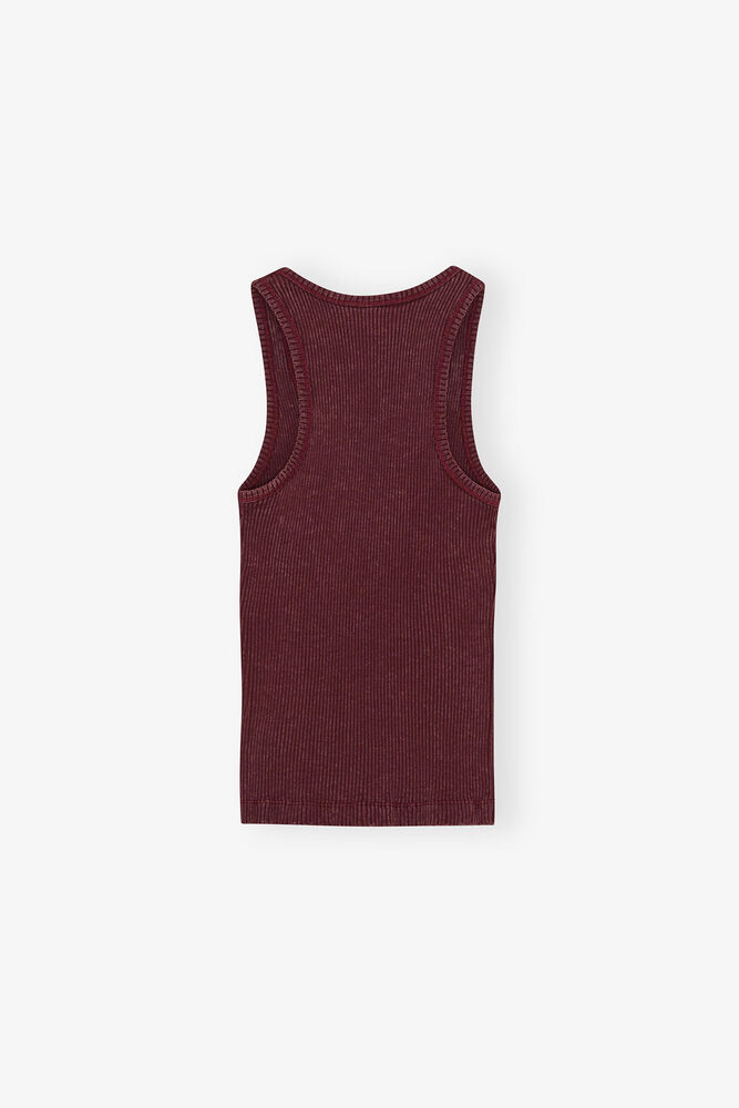 Tank Top in Burgundy Rib, Port Royale