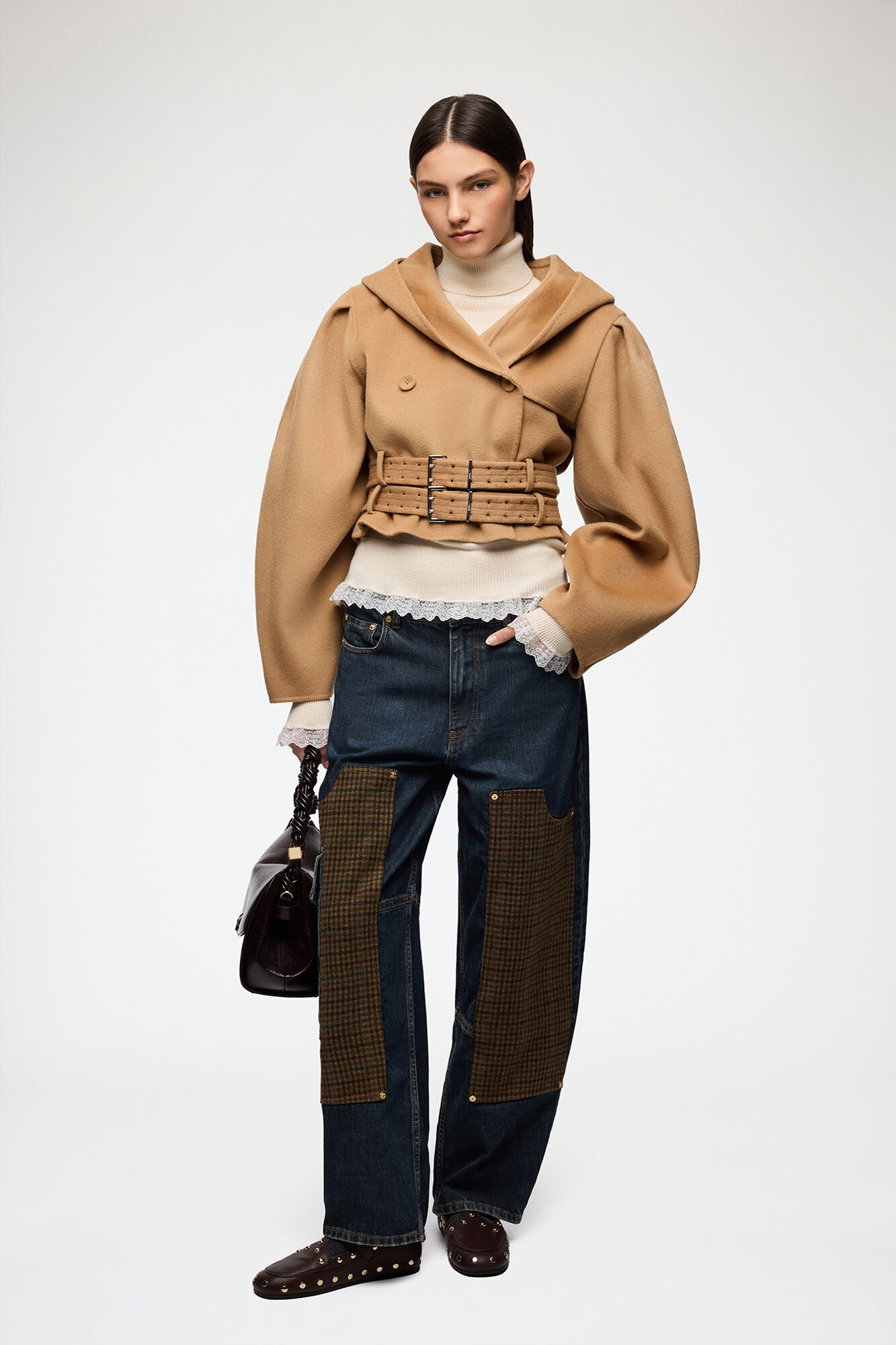 Veste en laine double face, Wool, in colour Tiger's Eye - 2 - GANNI