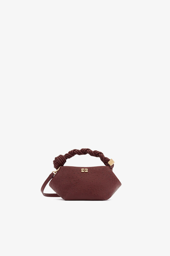 Mini Bou Bag in Red Ostrich, Brick Red