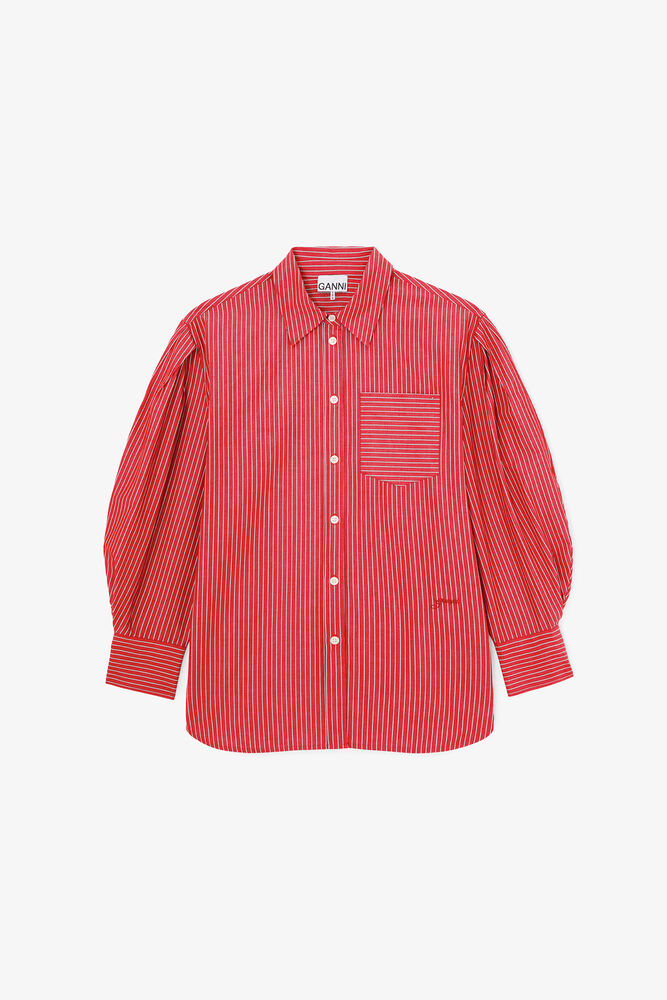 Chemise en coton à rayures, High Risk Red