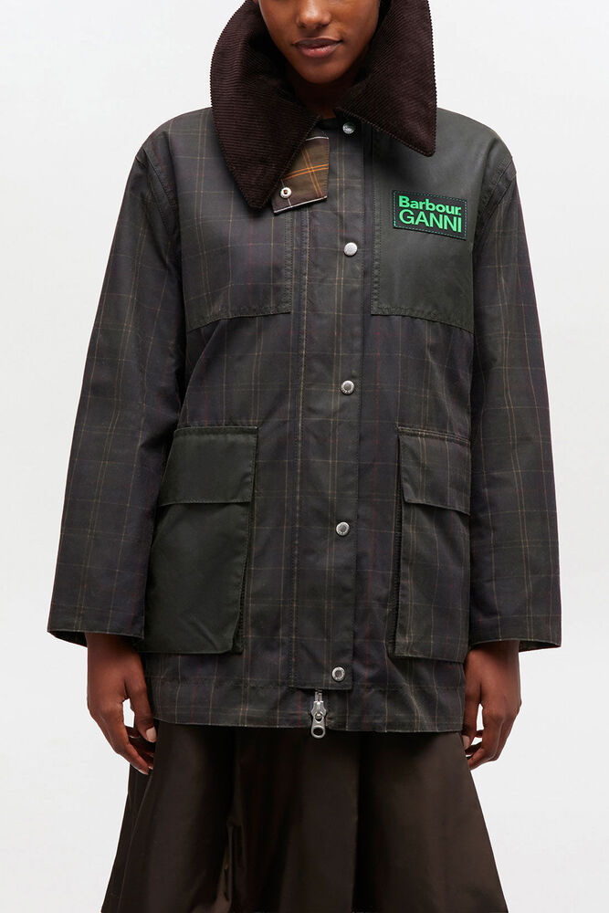 Waxed Jacket in Green, Dark Green