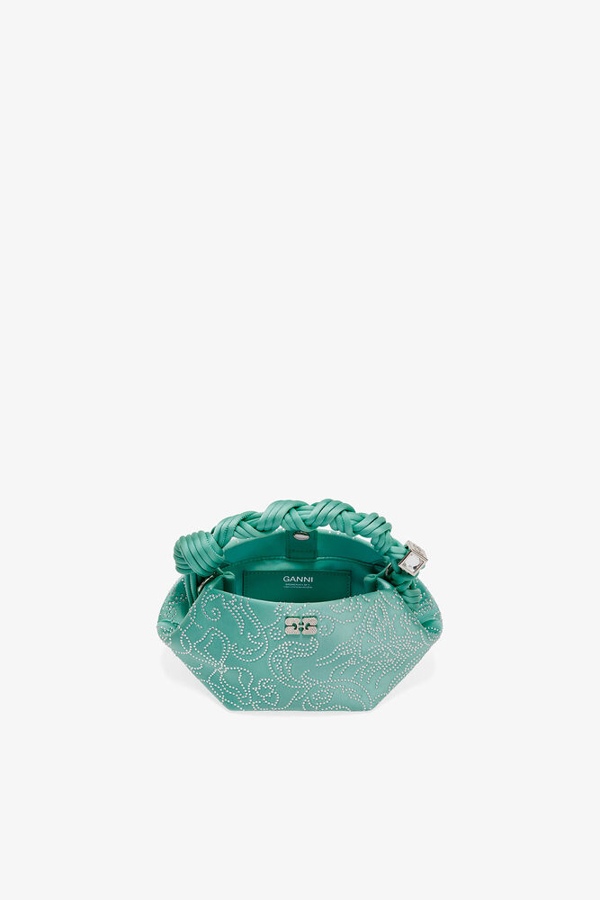 Mini Bou Bag in Green Rhinestone , Brook Green