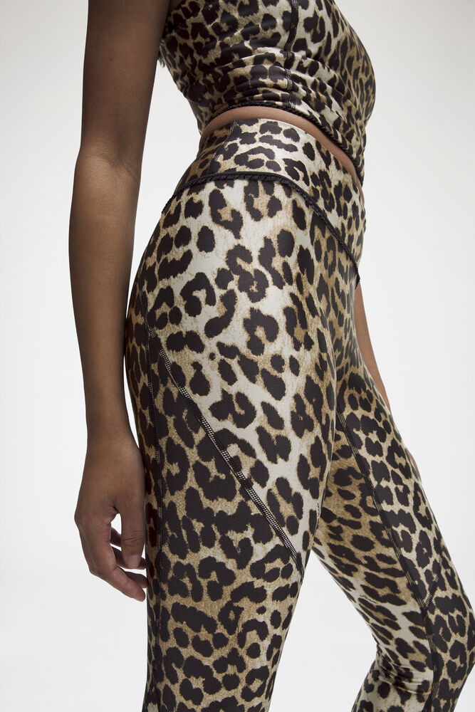 Ruffle-Trim MR Tight in Leopard, Multicolour