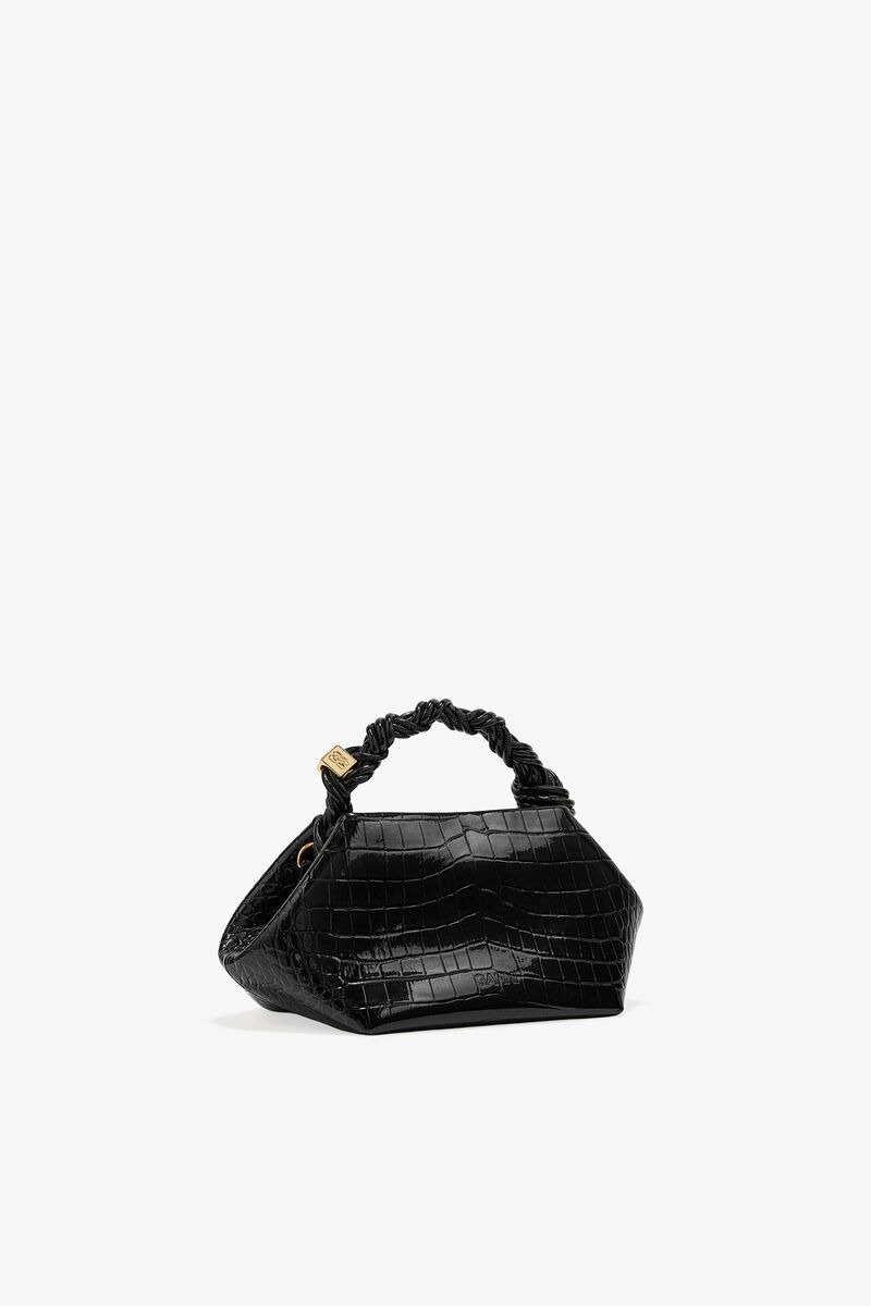 Small Bou Bag in Black, Recycled Leather, in colour Black - 2 - GANNI