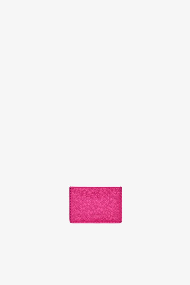 Bou Card Holder in Grained Pink, Cabaret