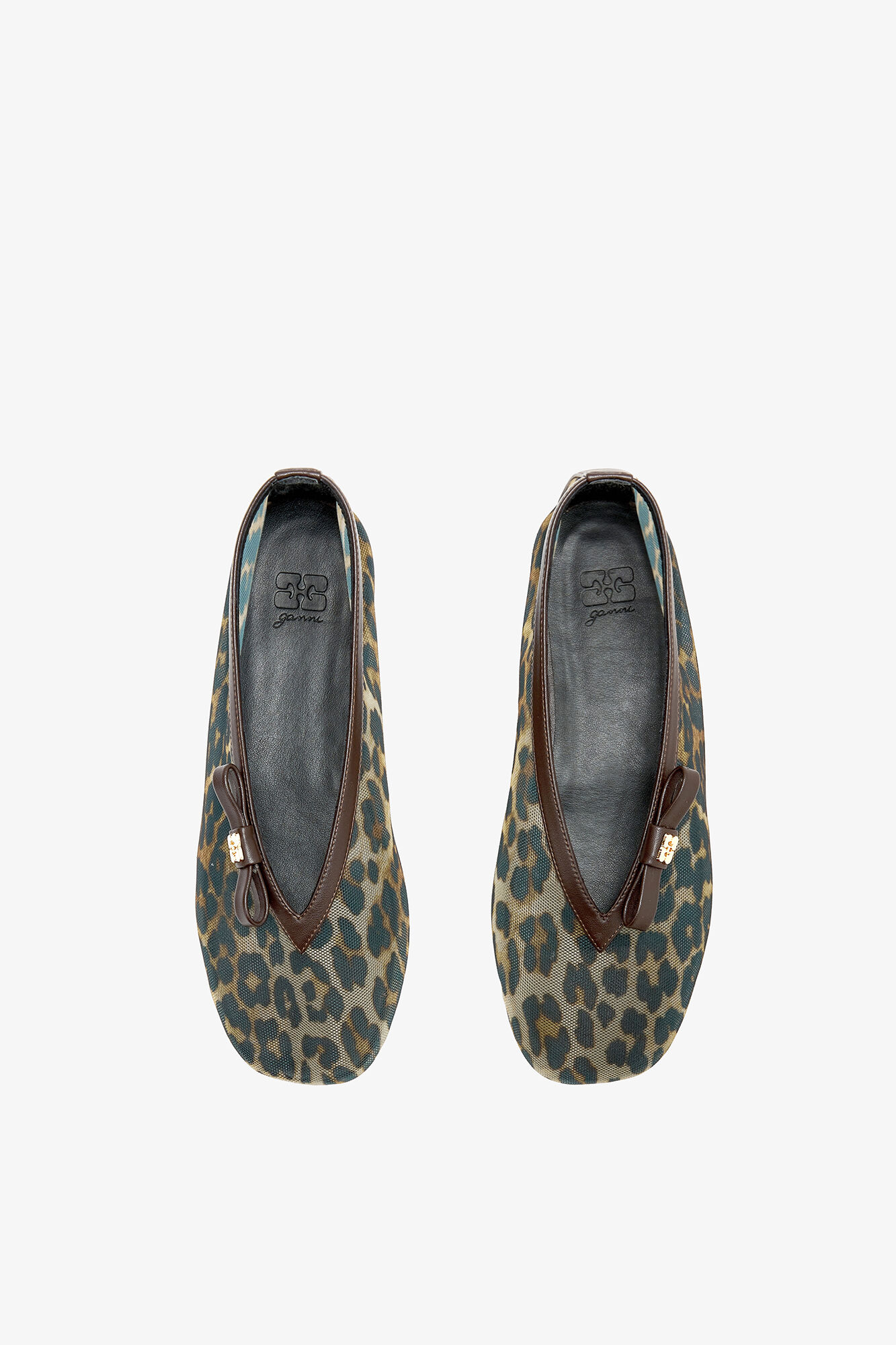 Jenny Ballerina in Leopard Mesh, Nylon, in colour Almond Milk - 3 - GANNI