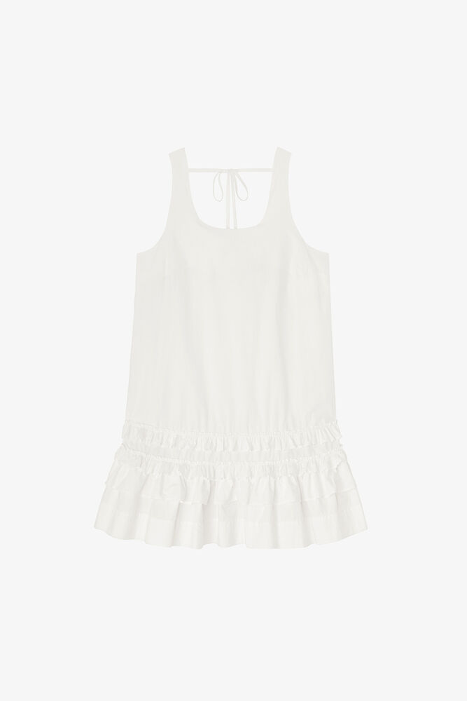Kleid aus weißer Baumwolle, Bright White