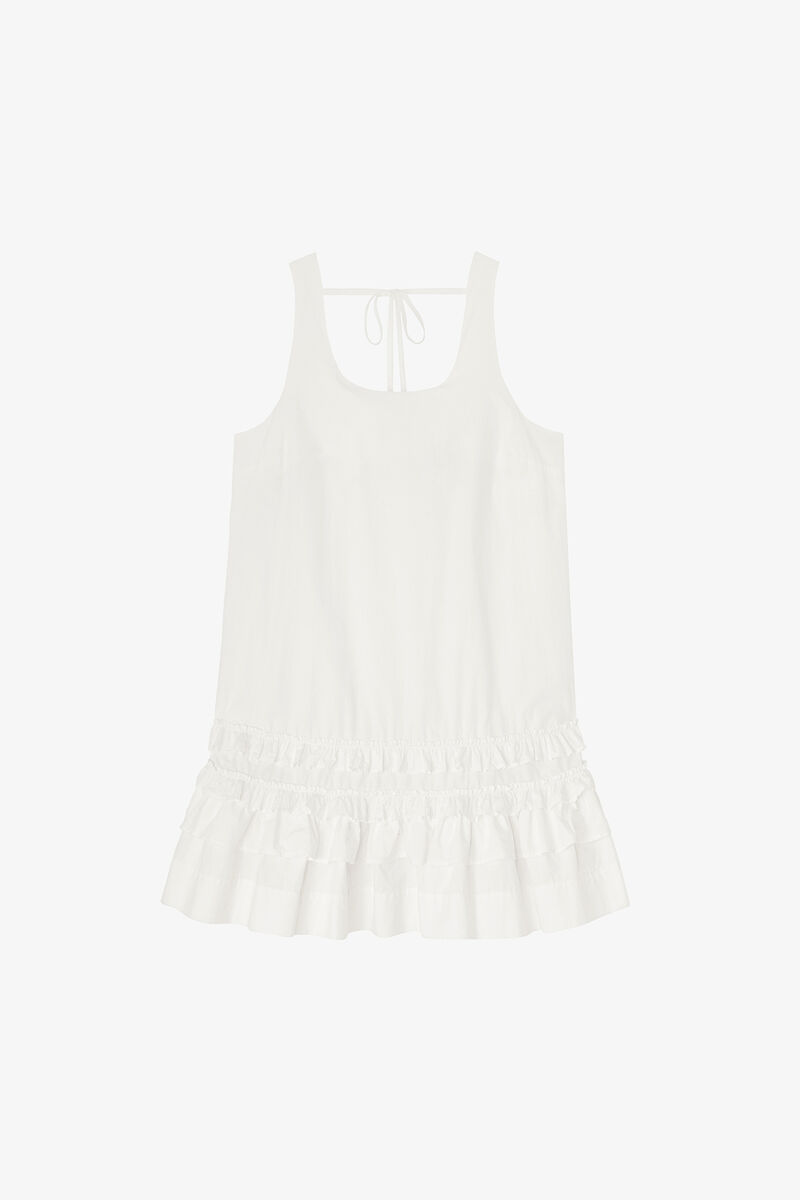 ホワイト コットン ドレス, Organic Cotton, in colour Bright White - 1 - GANNI