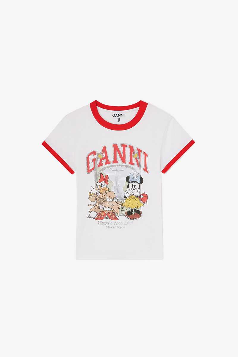 Baby Fit T-shirt with Minnie Mouse & Daisy Duck, Organic Cotton, in colour Bright White - 1 - GANNI