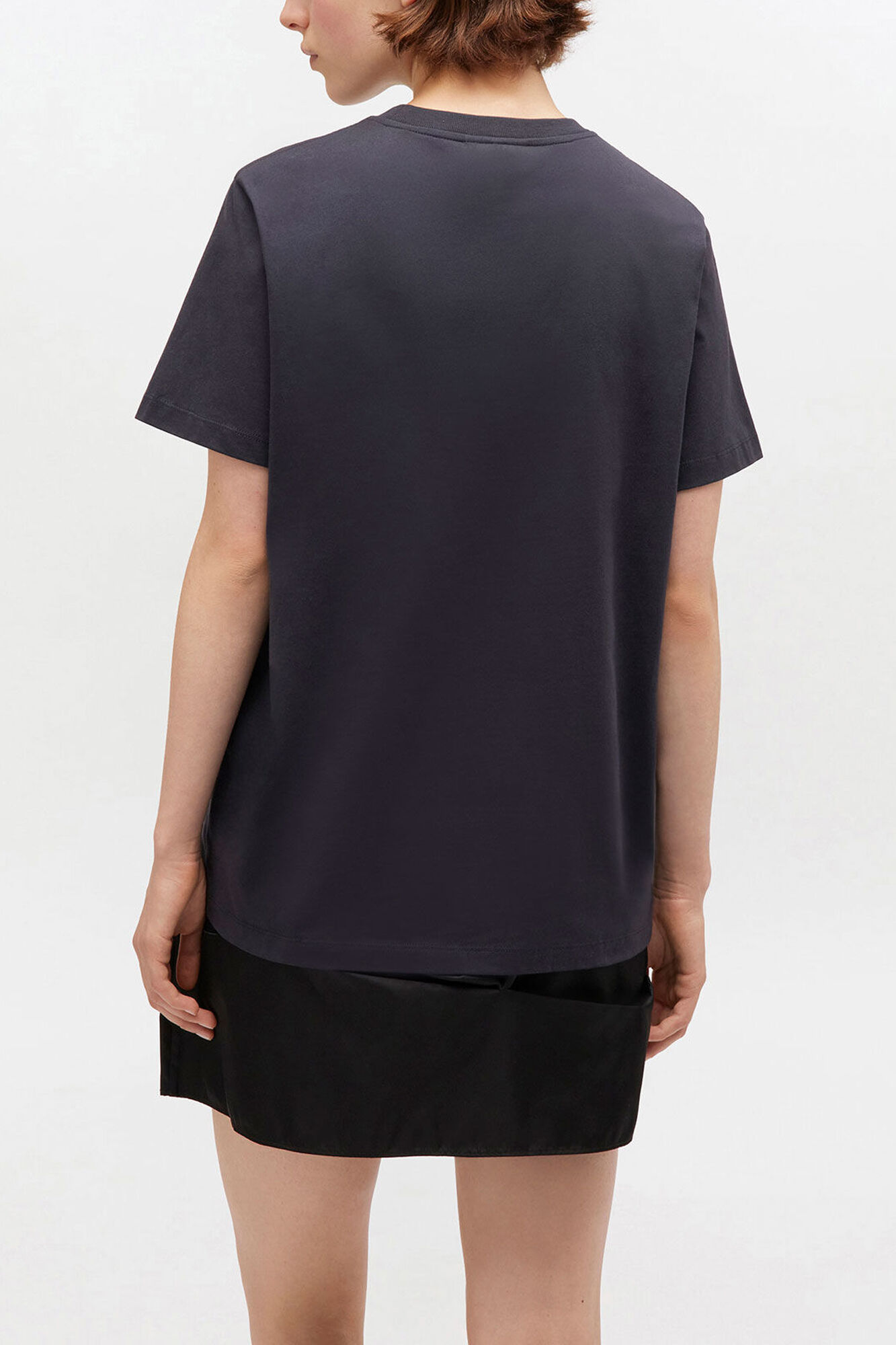 Black Rose T-shirt, Organic Cotton, in colour Phantom - 3 - GANNI
