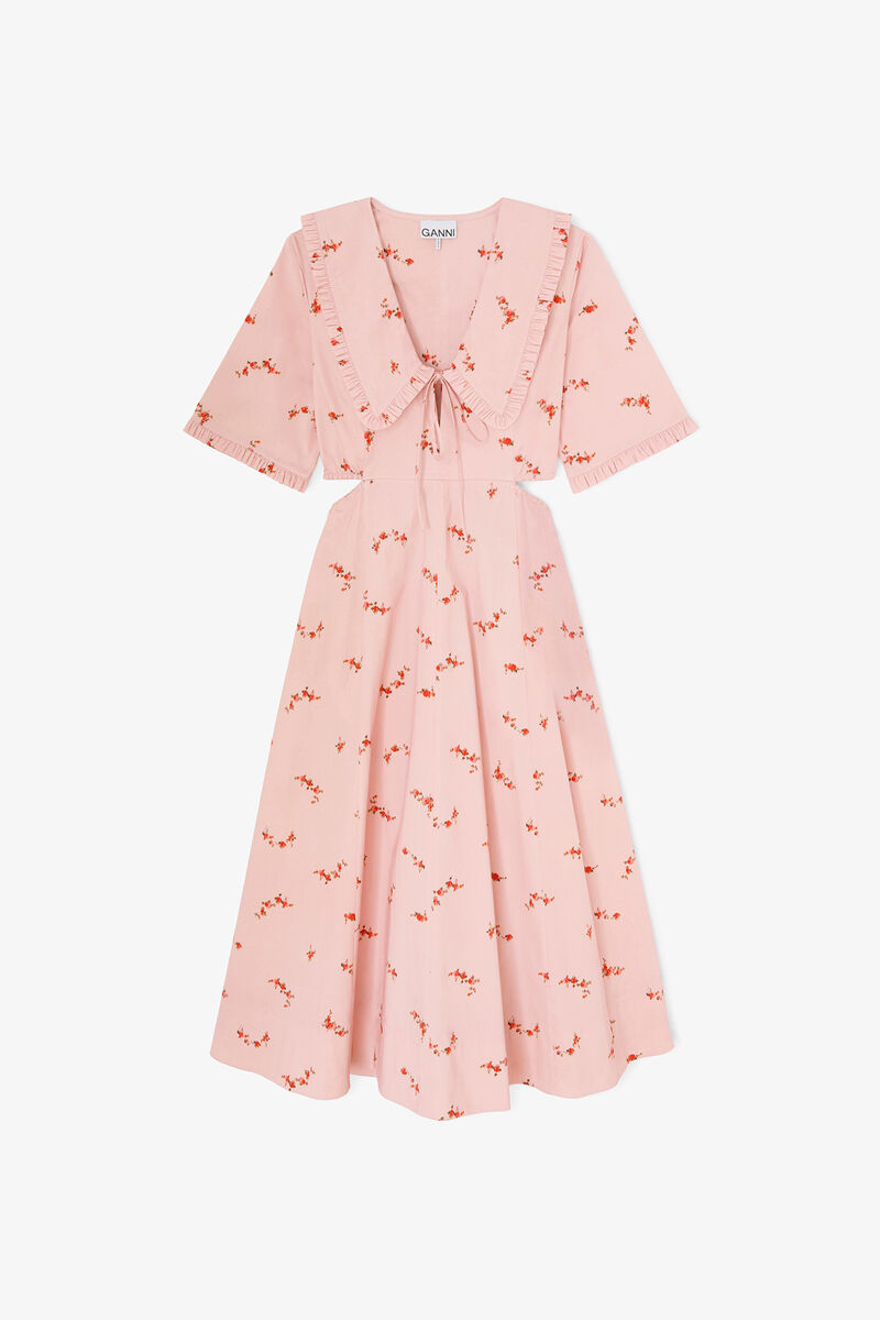 Dress in Pink Cotton, Organic Cotton, in colour Silver Pink - 1 - GANNI