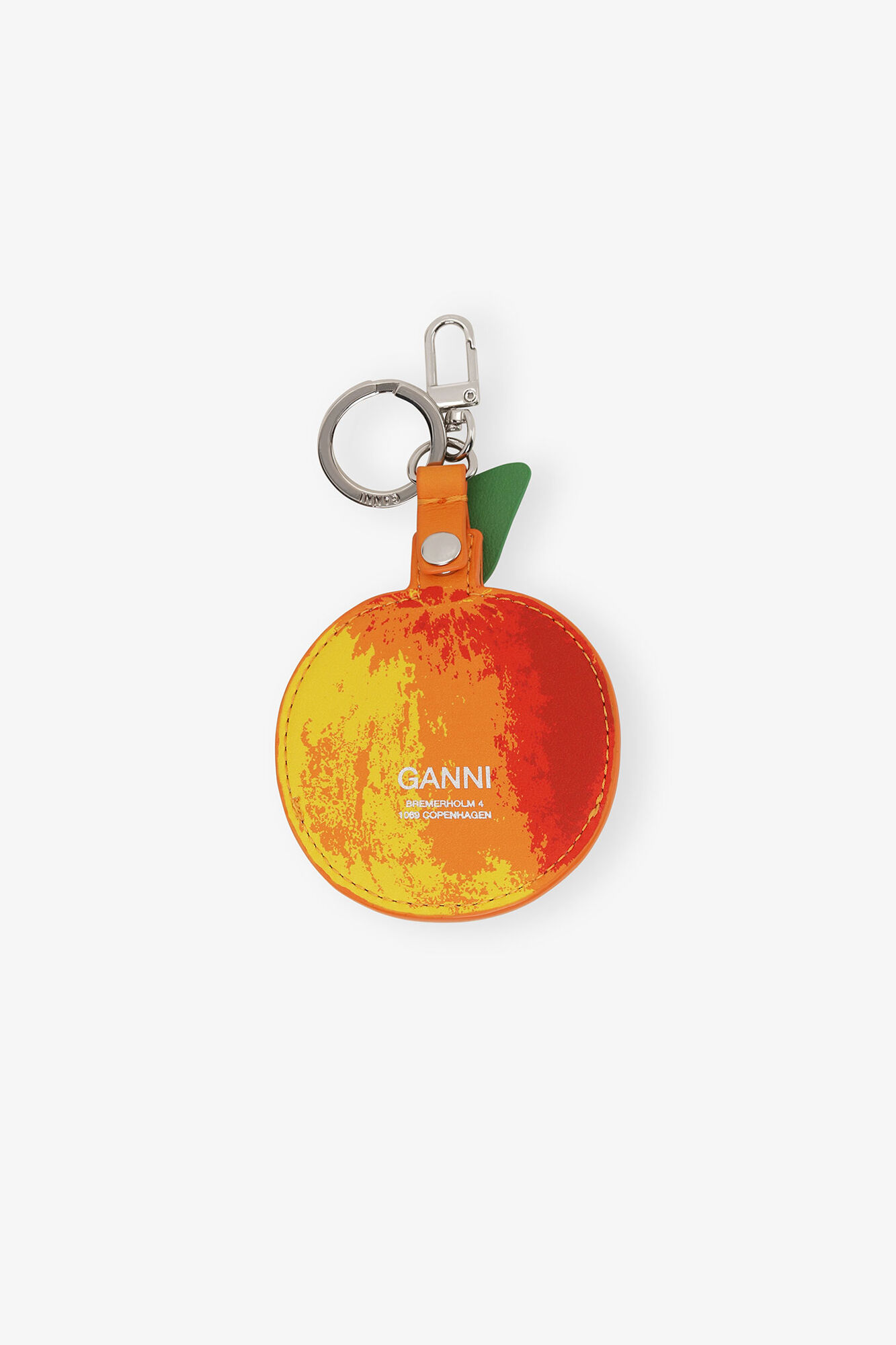 Äpple myntbörs, Recycled Leather, in colour Flame Orange - 2 - GANNI