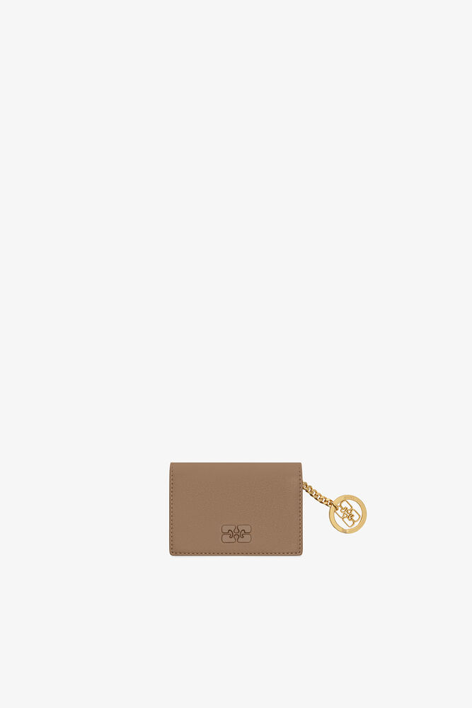 Bou Card Holder with Flap in Brown, Coca Mocha