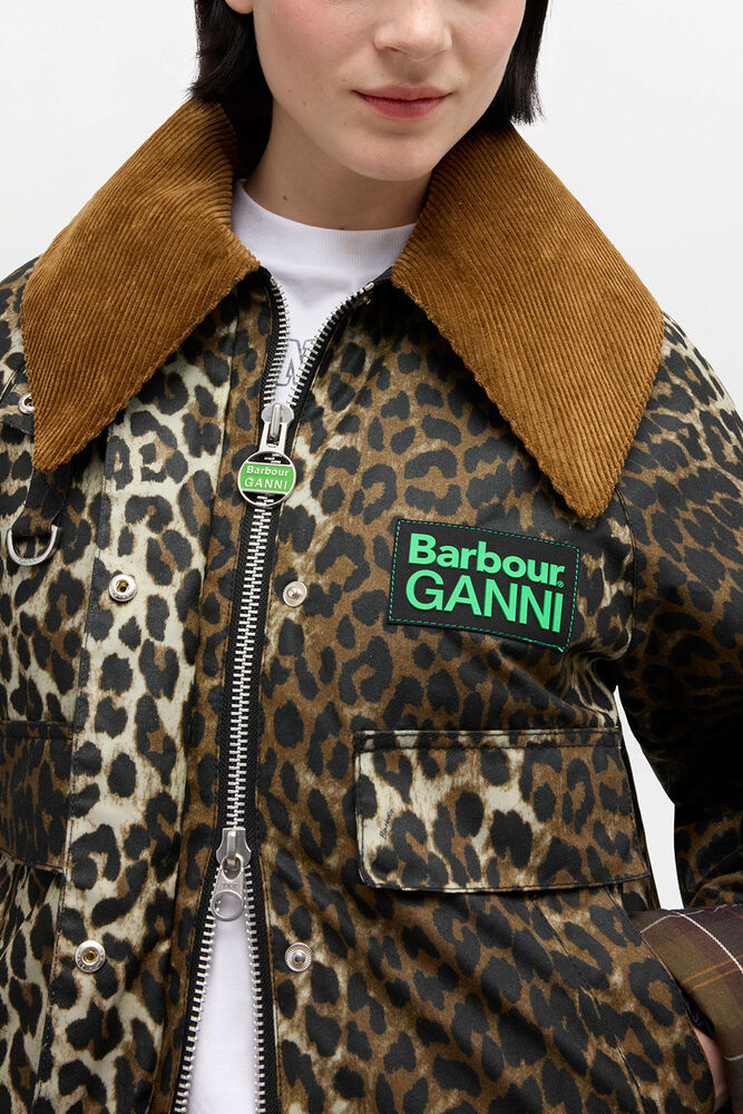 Short Wax Jacket in Leopard, Leopard